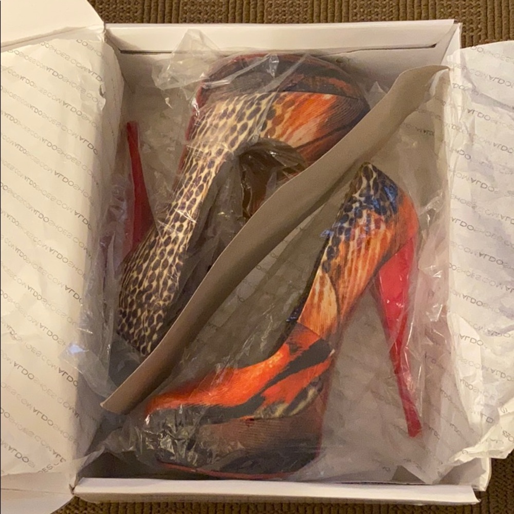 ALDO Jerolda Pumps Shoes Heels Size 7 Orange Multi - Picture 8 of 8